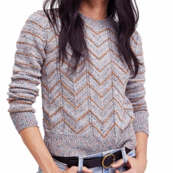 🌹 Free People Women’s Zig Zag Sweater XS 🌹 - Picture 1 of 4